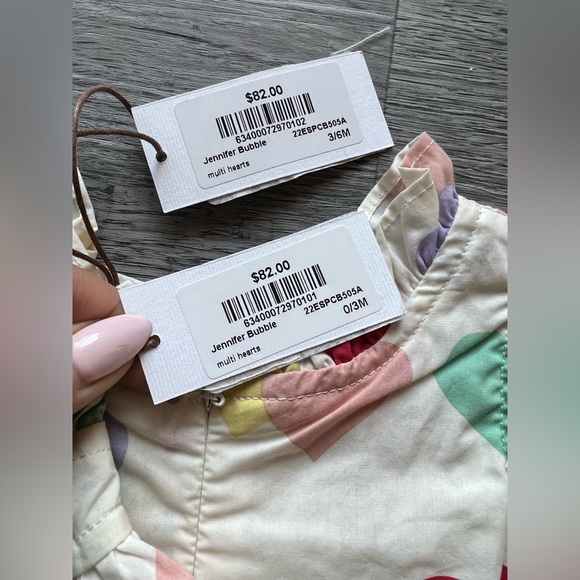 NWT Pink Chicken - Multi Hearts Jennifer Bubble Onesie Romper - Picture 4 of 4